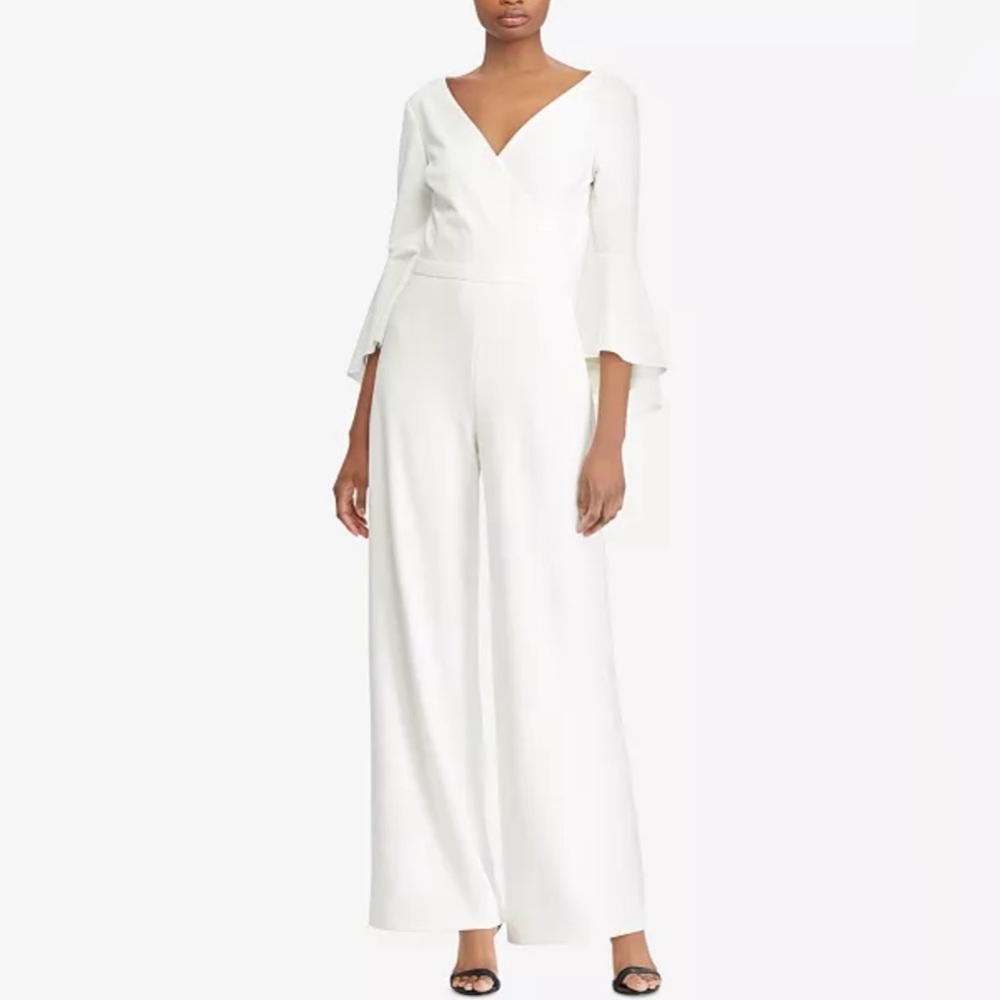 Lauren Ralph Lauren Evening Crepe Bell-Sleeve Jumpsuit